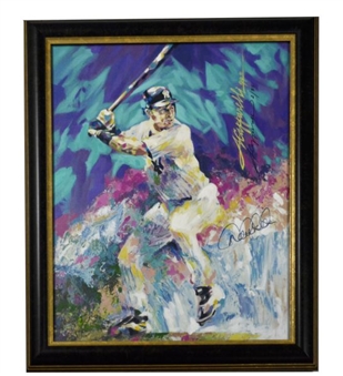 Derek Jeter Signed Guesture Re-Painted 19x23 Giclee on Canvas (L.E. 2/75) (Steiner)